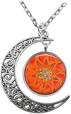 Jun Colgante De Luna Para Pintar Al Sol Collar De Media Luna