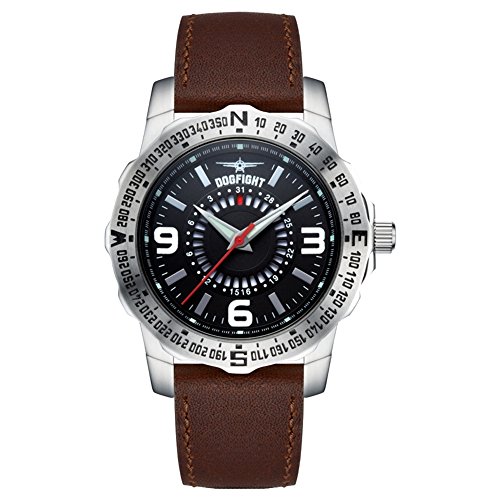 Dogfight DF0016 Mens Ace Brown Leather Strap Watch