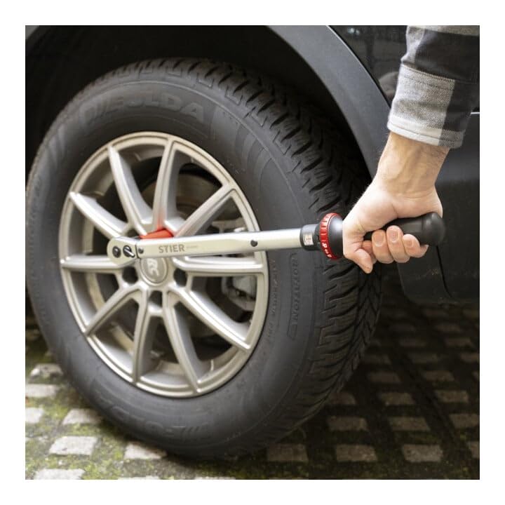 STIER Drehmomentschlüssel mit Umschaltknarre 1/2 Zoll, Arbeitsbereich 40-200 Nm, hohe Auslösegenauigkeit, Umschaltfunktion, Auslösesignal, Vierkantantrieb, DIN 3120 8