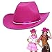 Dazzling Toys Cowgirl Pink Hat Child Country Pink Felt Costume Hat