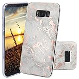 Galaxy S8 Plus Case, JAHOLAN Gray Rose Gold Marble Design Slim Flexible Clear Bumper TPU Soft Case Rubber Silicone Skin Cover for Samsung Galaxy S8 Plus