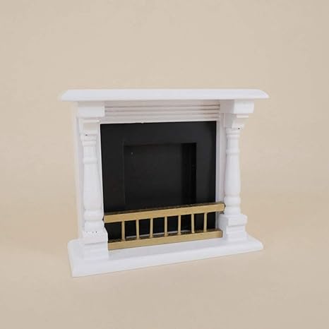 FidgetGear Mini White Wood Fireplace Furniture Modeling Toy for 1:12 Doll House