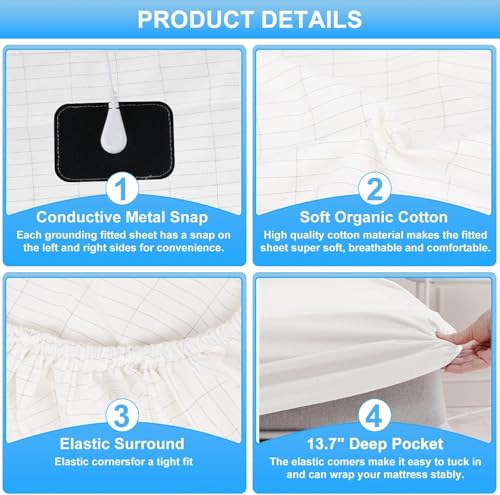 Conductive Ground Sheet, Grounding Bed Sheet, Floor Mat according to EU Standard, with 5% Silver Fibre and 95% Organic Cotton, for Sleep Better Energy Recovery (200 x 200 cm)