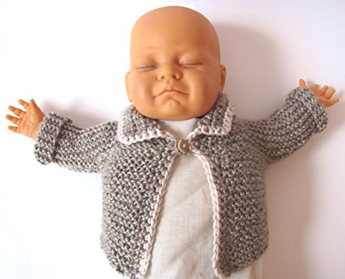 KSS Very Soft Grey Cardigan and Hat Newborn - 3 Months