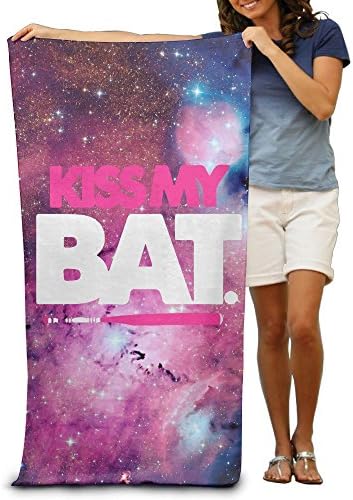 Kiss My Bat Softball Adults Fiber Maximum Softness And Absorbency Beach/Bath/Pool Towel