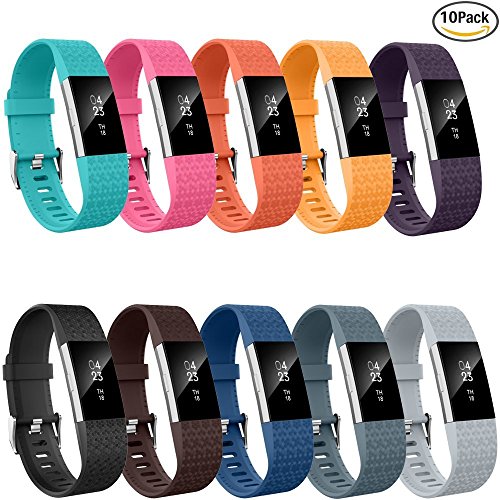 Fitbit Charge 2 Bands, Greeninsync(TM) Accessories Replacement Bands for Fitbit Charge 2 Bracelet Strap Bands Fitbit HR2 Fitness Watch Wristbands Small Large Laser Textured Lavender