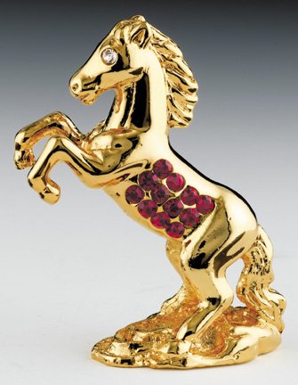 YEAR OF HORSE 24K Gold Swarovski Crystal Chinese Zodiac