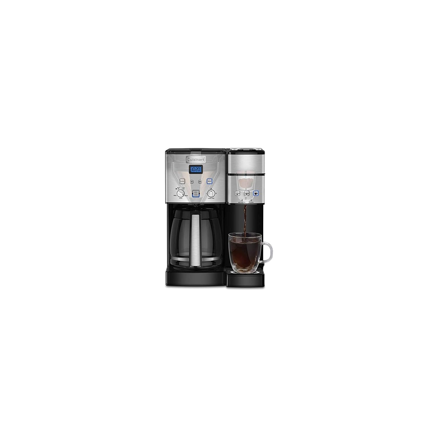 Cuisinart 12Cup Coffee Maker and SingleServe Brewer Stainless Steel