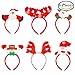 Resinta 6 Pieces Christmas Headband Reindeer Antlers Headband Santa Headbands for Christmas Holiday Costume Party