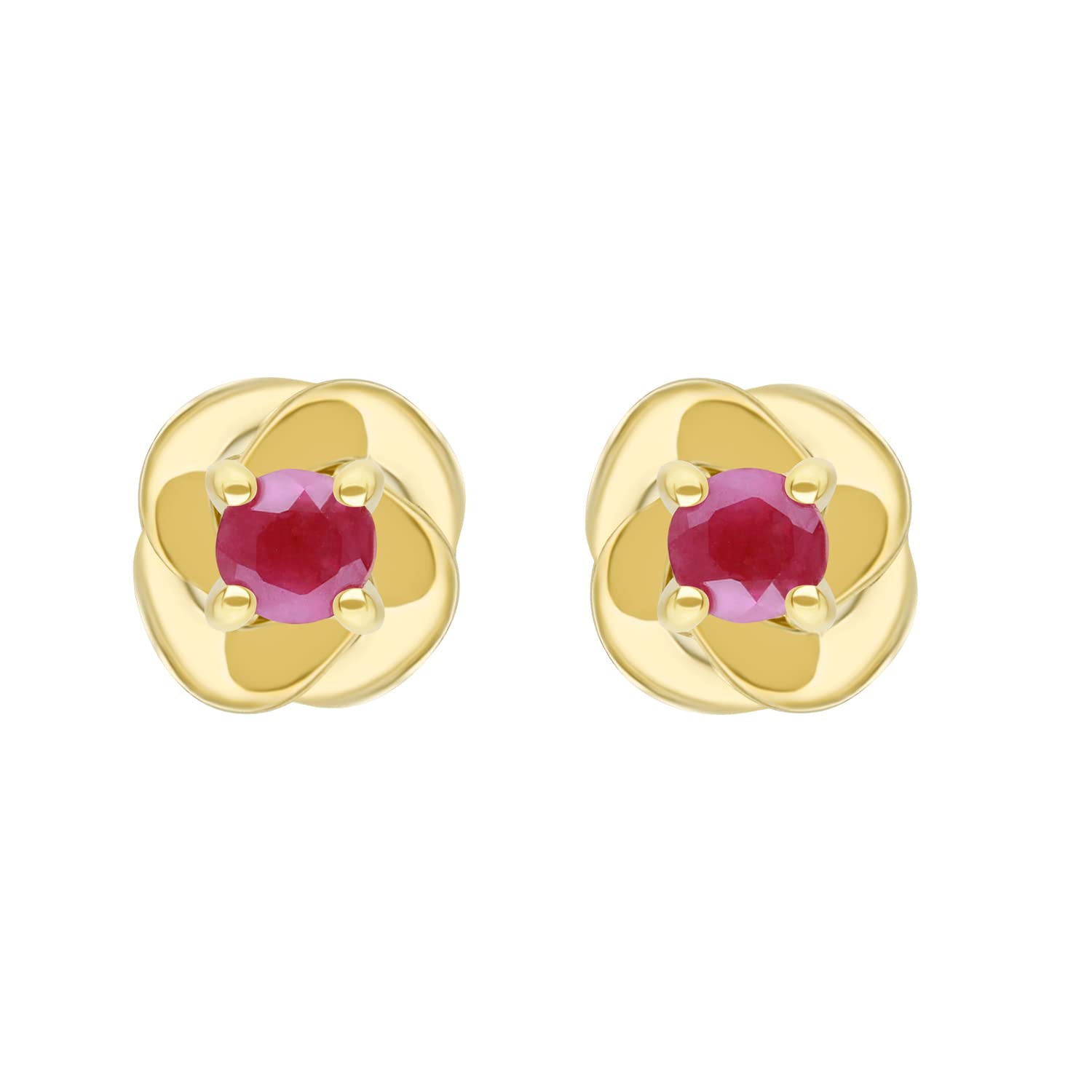 Ivy Gems 9ct Yellow Gold Ruby Stud Earrings