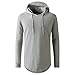 UNRESTRAINED Mens Hip Hop Long Sleeve T Shirt Casual Hoodie Tshirt Gery M