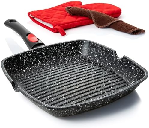 Moss stone Square Die Casting Aluminum Grill Pan, Detachable