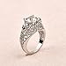 DALARAN Cubic Zirconia Skull Rings for Women Mom Sister Eternity Flower Ring Size 8 Fashion Jewelry