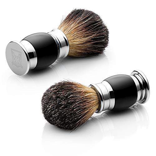 Professional Shaving Brush with Shaving Stand Made from 100% Pure Badger Bristles and Resin Handle