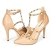 DREAM PAIRS ROCKSTAR-HIGH Women's D'Orsay Style Metal Studs Pointy Pumps Classic Stiletto Heel Shoes New