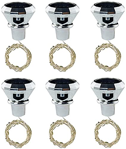 Toifucos Solar Wine Bottle String Lights - 2M 20 LEDs Diamond Cork Fairy Lights, Waterproof for Wedding, Holiday, Garden, Patio, Pathway and Outdoor Decor — image 1