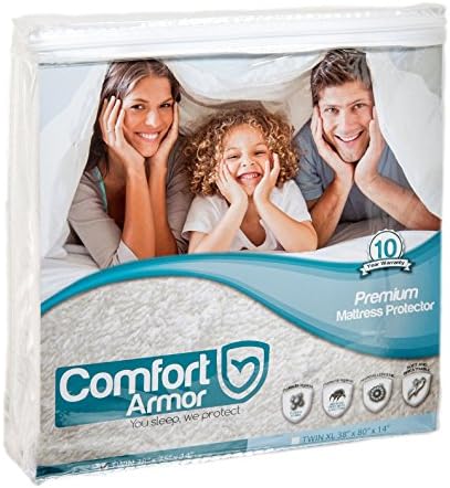 COMFORT ARMOR Mattress Protector – Twin Size Waterproof &amp; Hypoallergenic Mattress Protector – Protects from Spills, Bodily Fluids, Dust Mites – Vinyl Free Breathable Surface Mattress Cover