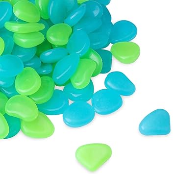 Gartendeko Leuchtende Kiesel Fluoreszierende Steine Dunkeln Leuchtende Kieselsteine Leuchtkiesel Floureszierende Pebble Steine Fur Aquarium Garten 200 Stucke Bunt Leuchtsteine Garten Garten Dekorative Steine