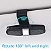 Glasses Holder for Car Sun Visor, 2 Pack Sunglasses Eyeglasses Mount for Car,Double-Ends Clip -180° Rotational Car Glasses Holder with Ticket Card Clip (2 Pack Black)