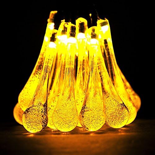 8 Mode 21ft 30 Led Solar Christmas String Lights Waterproof IP65 Waterdrop Fairy Lighting for Thanksgiving Outdoor Indoor Party Wedding Patio Garden Holiday Decorations