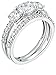 Sterling Silver Cubic Zirconia Round 3-Stone Bridal Ring, Size 6