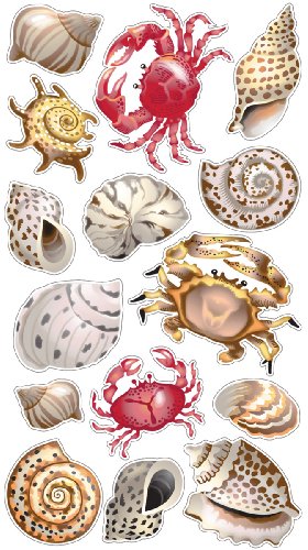 Sticko Classic Stickers, Shells and Crabs