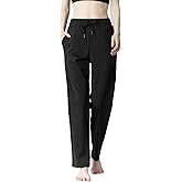 Leapstride Women's Track Pants with Back Zip Pocket - 4-Way Stretch Moisture-Wicking Fabric, Multi-Pockets for Daily Wear