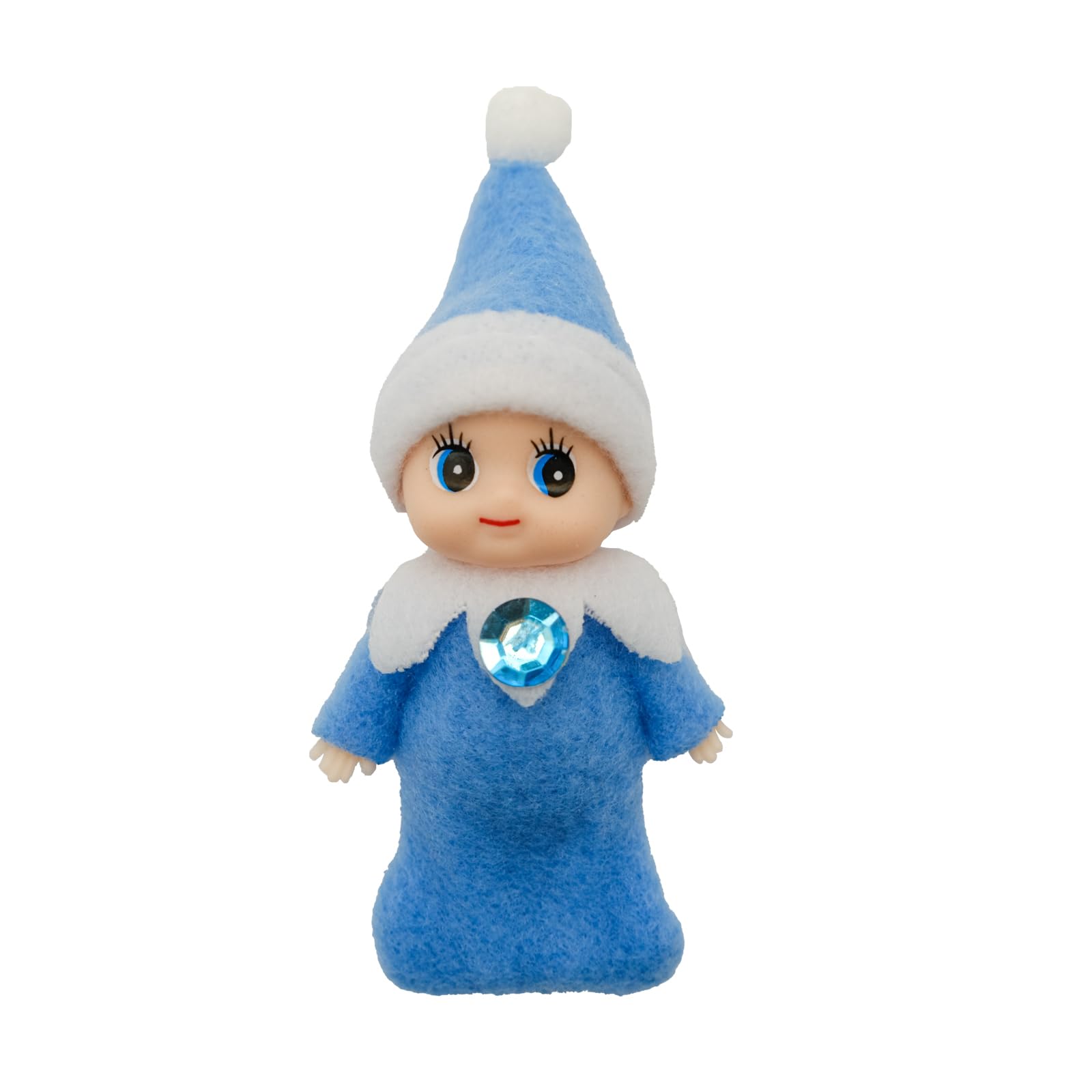 LovelfStory Elf Accessories Baby, Tiny Christmas Elf Girl and Boy Baby Doll for Xmas Gift (Blue Elf Baby)