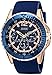 GUESS Men's U0485G1 Rose Gold-Tone Watch with Blue Silicone Band