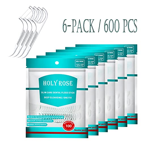 Dental Floss Picks 600 Count Holy Rose Professional Clean Flossers
