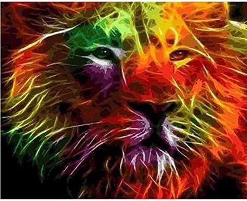 OKOUNOKO Jigsaws Puzzles 1000 Pieces For Adults 3D Mighty Lion Diy Animals Handpainted Unique Gift For Home Decor Artwork Personalised Assembling Wooden Jigsaw Fun Game