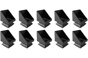 TOUCAN Iron Baluster Shoes - Slant Shoe with Screw - for Use with 1/2" Square Balusters - Set of 10 (Satin Black)