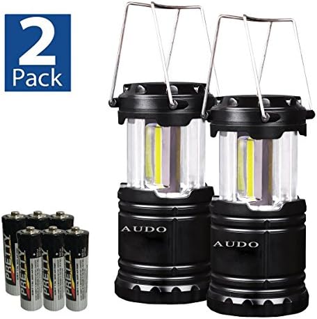 Camping Lantern Ultra Bright Audo Led and Cob Portable Outdoor Camping Light With Batteries Survival Kit for Camping Fishing(Black)