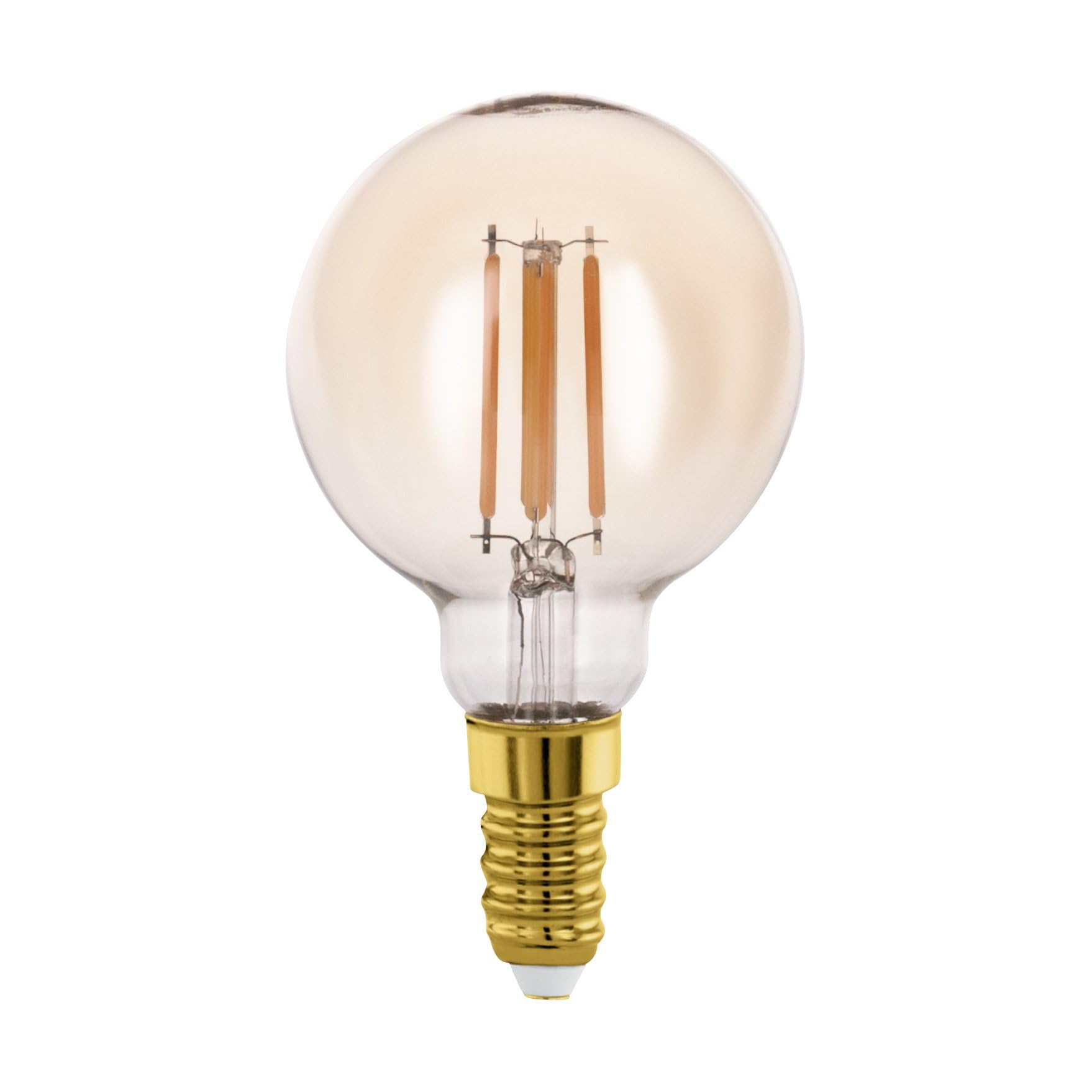 EGLO E14 LED bulb, amber vintage filament light bulb, drop-shaped Edison lamp for retro lighting, 4 watt (equivalent to 32 watt), 350 lumen, warm white glow, 2200 Kelvin, G60, Ø 2.4"