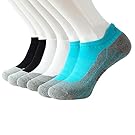 Blister Resist Sports Socks Thick Cushion Pad Running Athletic Ankle Sock No Show for Men and Women with Seamless Toe, 6Pack