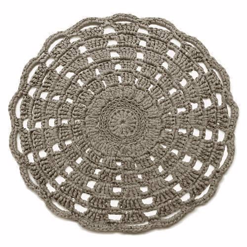 Hoooked RibbonXL Earth Taupe 0.8 Cotton Mandala Rug Crochet Kit