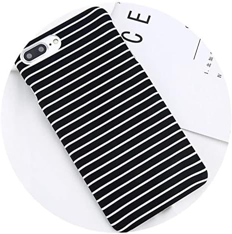 Phone Case for iPhone X XR XS Max 8 7 6 6s Plus 5 5s Fashion Black and White Stripes Hard Plastic Protect Cover Cases,T1,for iPhone 7 Plus