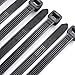 Cable Zip Ties Heavy Duty 8 Inch, Ultra Strong Plastic Wire Ties with 80 Pounds Tensile Strength, 100 Pieces, Nylon Tie Wraps with 0.24 Inch/6mm Width in Black & White, Indoor and Outdoor UV Resistant