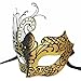 Gold/Black Butterfly Women Mask & Silver Roman Warrior Men Mask Venetian Couple Masks For Masquerade/Party/Ball Prom/Mardi Gras/Wedding/Wall Decoration(elastic band）