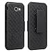 Zase Holster Case for Galaxy J3 Eclipse, J3 Emerge, J3 Prime, Galaxy Express Prime 2, Amp Prime 2, J3 2017 Swivel Belt Clip Armor Slim Protective Defender Kickstand (Black Holster Combo Case)