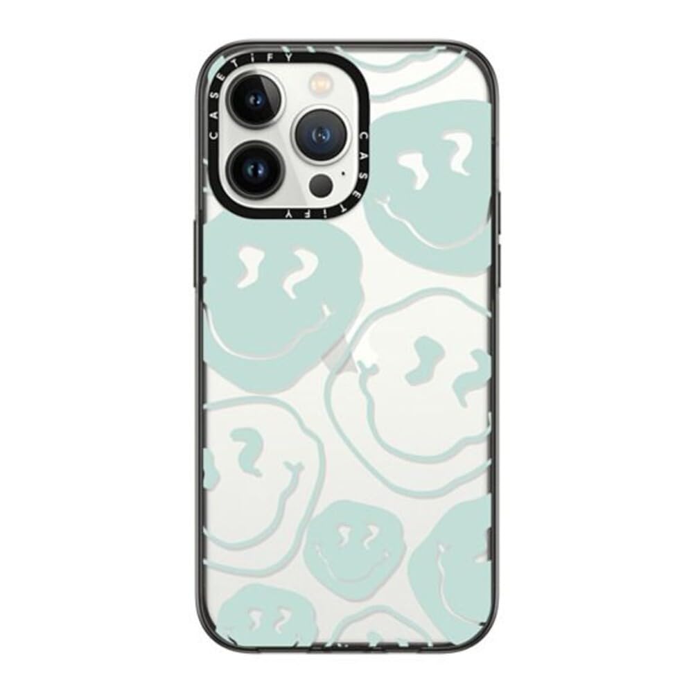 CASETiFY Compact iPhone 14 Pro Max Case [2X Military Grade Drop Tested / 4ft Drop Protection] - Aqua Smile Transparent - Clear Black — image 1