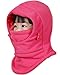 Kids Windproof Double Thick Fleece Hoody Balaclava Outdoor Sledding Skiing Cap (Light Rose)