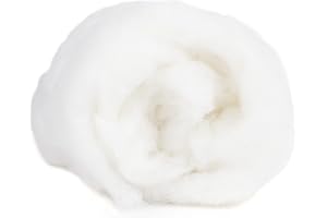 Desert Breeze Distributing Maori Wool Carded Batting, 100% Natural New Zealand Wool Made by DHG in Italy for Needle Felting, 3.5 OZ, 27 Micron, Color Snow White
