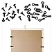 300 Picture Turn Button Fasteners Photo Frame Hardware and 300 Screws for Craft, Hanging, Drawing, Black