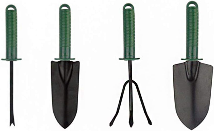 Janeflower Garden Tool Set 4 Pieces of Iron Hand Shovel Transplant Shovel Incubator Hand Rake and Drafter Non-Slip Handle Garden Lawn Gift (JF000002) : Garden & Outdoor