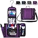 WANDF Expandable Toiletry Bag Hanging Dopp Kit TSA Approved Bottles Water-Resistant Bathroom Bag for Men Women Water-resistant Nylon, Purple