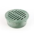 Premium USA Made 4" Inch Green Outdoor Round Flat Drain Grate Cover - Fits 4" Inch Sewer & Drain Pipe/Fittings, Also Fits Triple Wall Pipe & Corrugated Landscape Pipe 4" (Green)