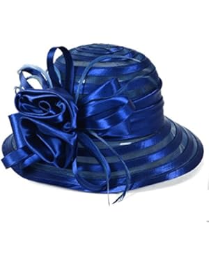 Women Satin Church Kentucky Derby Bucket Dress Cloche Hat S015