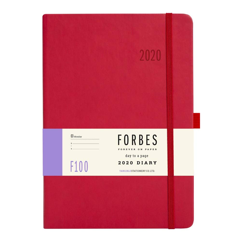 Forbes Classic 2020 - Agenda (tamaño A5, Tacto Suave), Color Rojo, Red Diary, A5