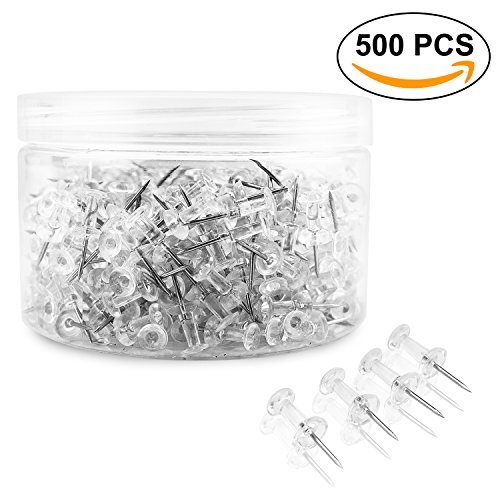 Buy Push Pins Clips,Thumb Tacks for Cork Board , Transparent Clear Pins